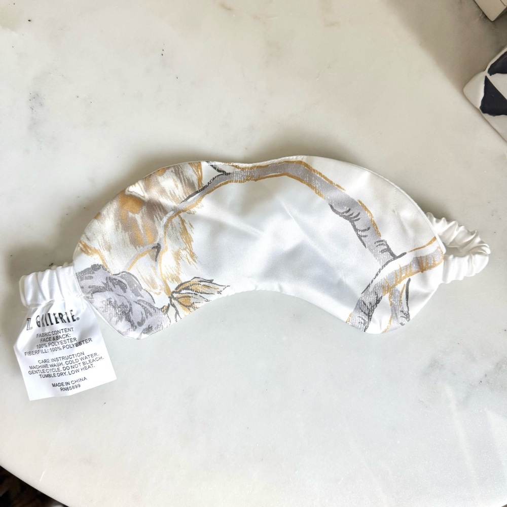 NWOT Z Gallerie Satin White Gold & Gray Eye Sleep Mask